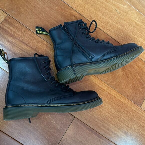 Dr Martens Doc's Combat Boots Black kids size 2 - Picture 5 of 8